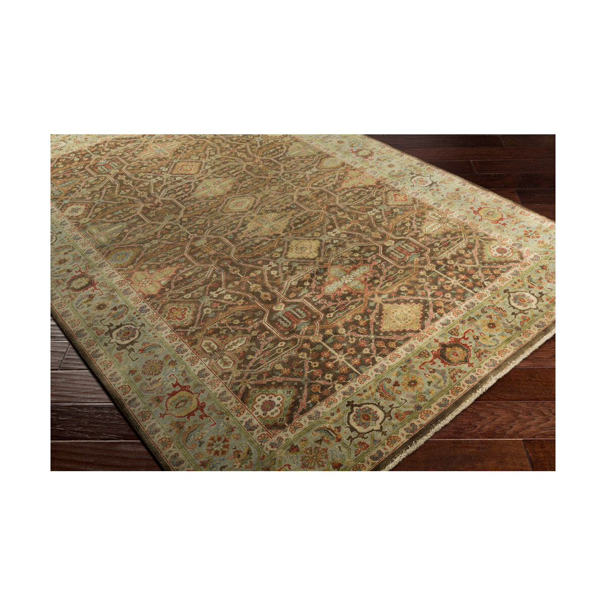 June 108 X 72 inch Dark Brown/Sea Foam/Khaki/Rust/Camel Rugs, Wool and Cotton