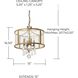 Dudley 4 Light 15 inch Antique Gold Pendant Ceiling Light