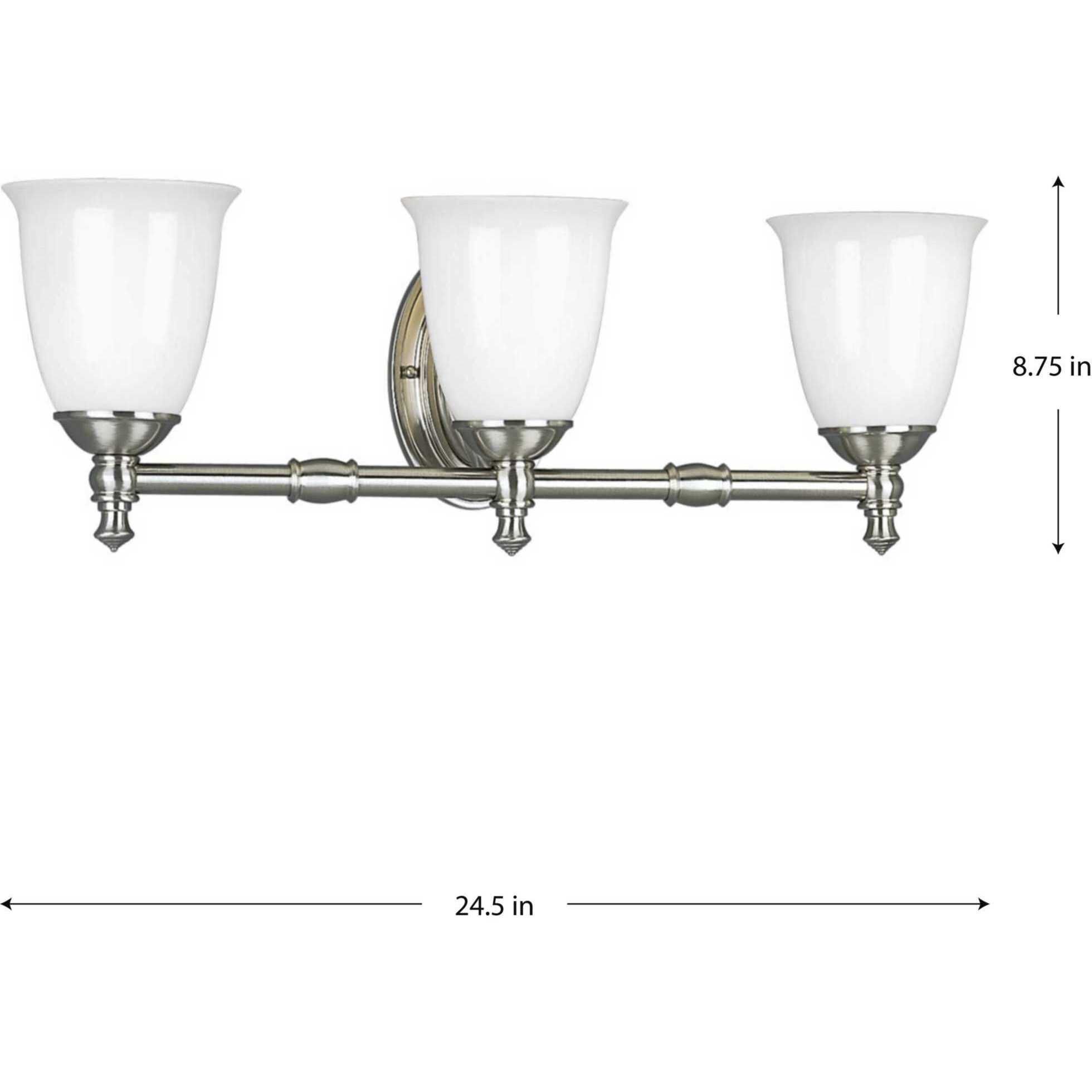 Juno 3 Light 25 inch Brushed Nickel Bath Vanity Wall Light, Delta