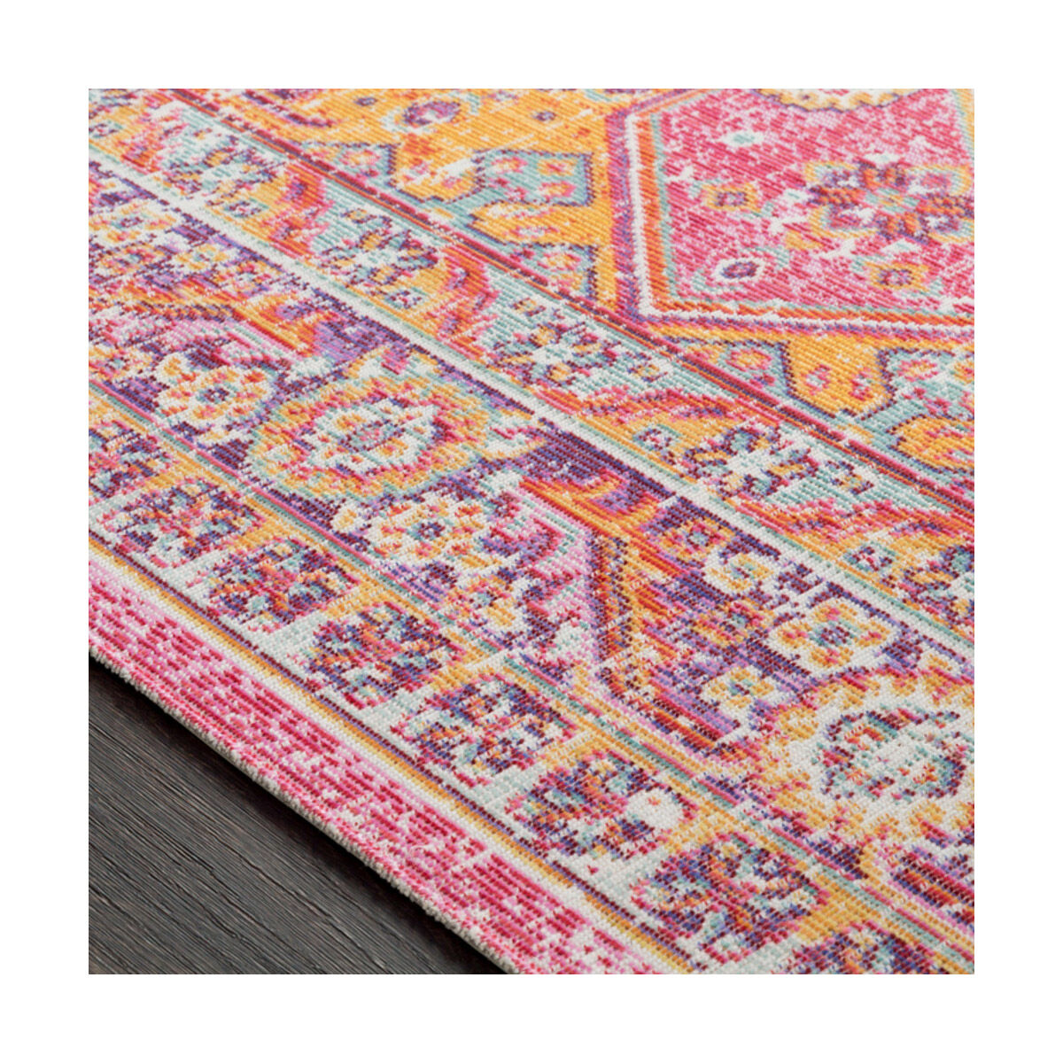 Thora 94 X 36 inch Bright Pink Indoor Runner, Runner