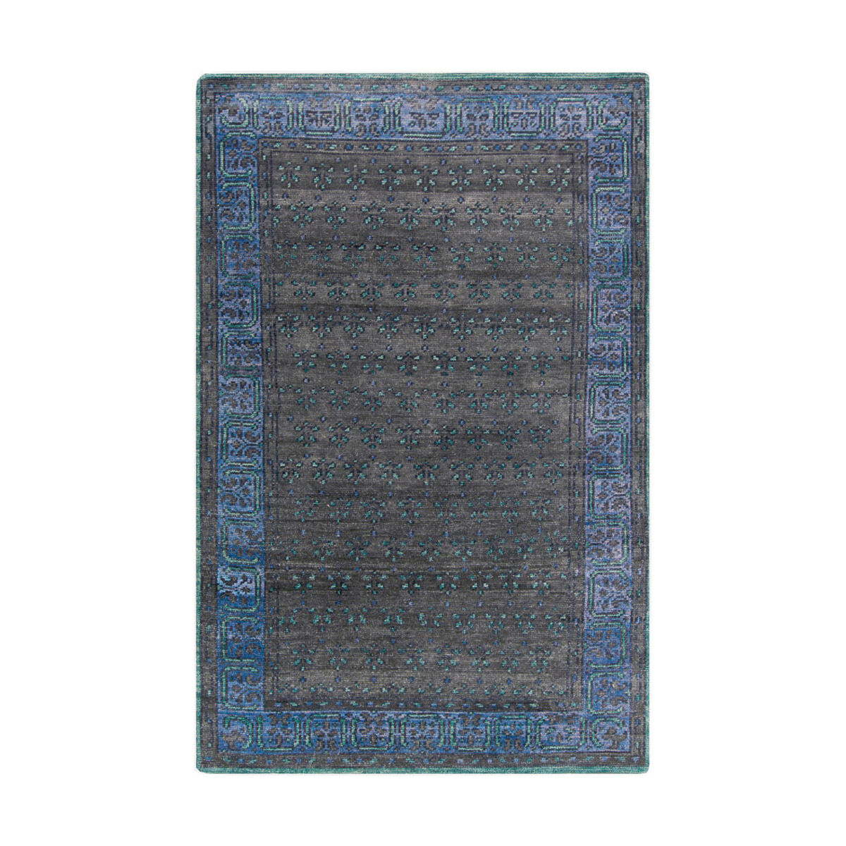 Loren 102 X 66 inch Black/Ink/Dark Blue/Dark Green Rugs, Wool