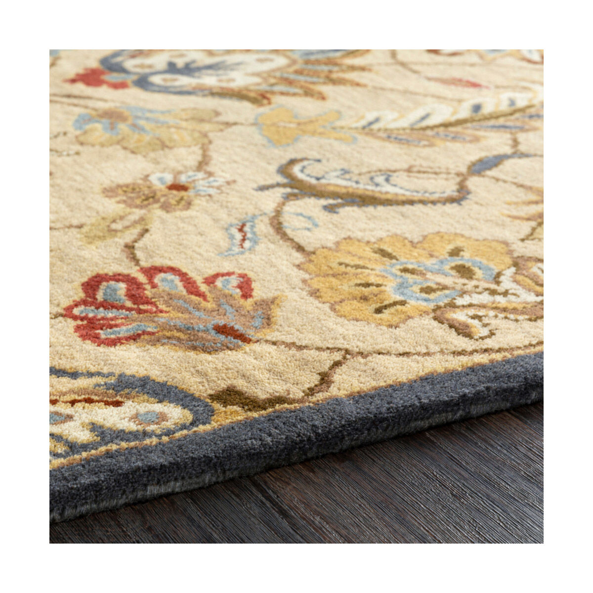 Edda 120 X 96 inch Butter/Tan/Burnt Orange/Camel/Charcoal Rugs, Wool