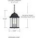 Severinus 3 Light 9.5 inch Black Outdoor Hanging Lantern