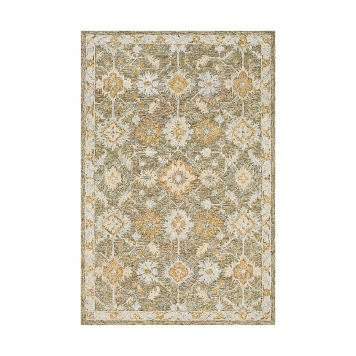 Jocosa 36 X 24 inch Olive/Khaki/Light Gray/Medium Gray/Wheat Rugs, Rectangle