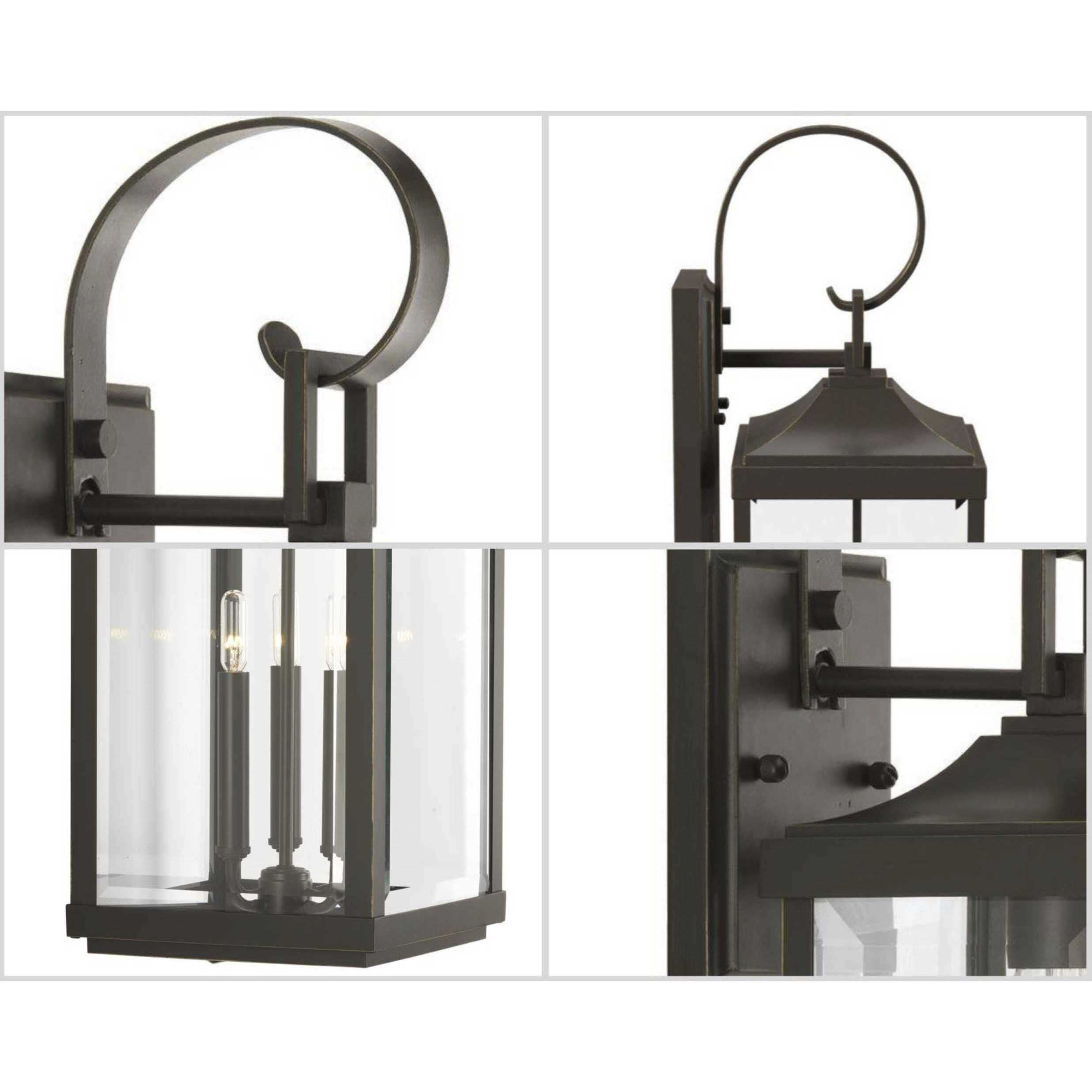 Caelum 3 Light 31 inch Antique Bronze Outdoor Wall Lantern, Large, Design Series