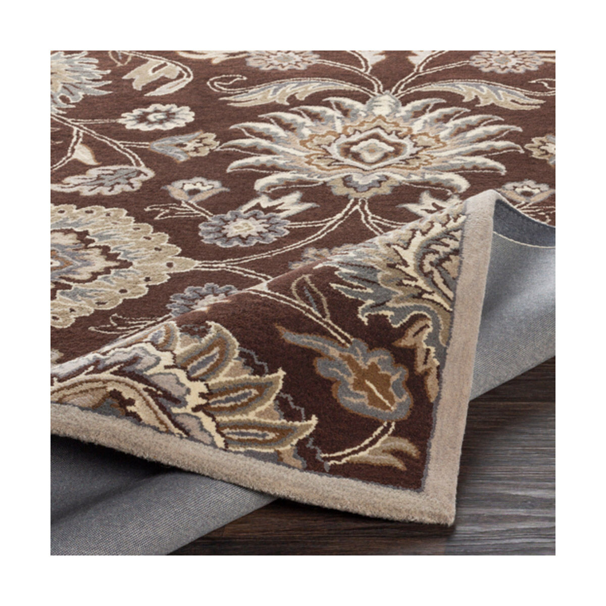 Edda 48 X 48 inch Dark Brown/Taupe/Khaki/Medium Gray/Charcoal Rugs, Wool