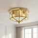 Petronella 3 Light 9.75 inch Polished Brass Flush Mount Ceiling Light