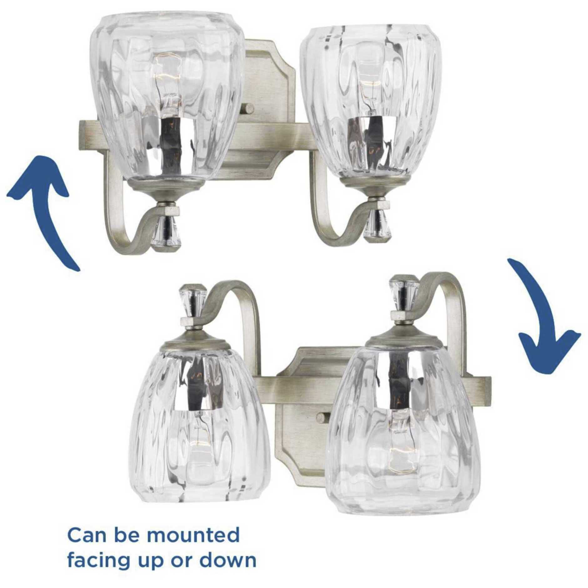 Kenley 2 Light 14 inch Silver Ridge Bath Vanity Wall Light