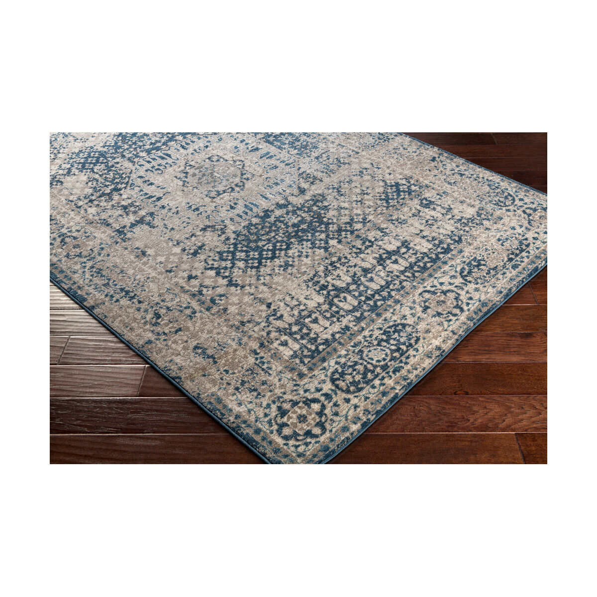 Napea 91 X 31 inch Navy/Cream/Taupe Rugs, Polypropylene