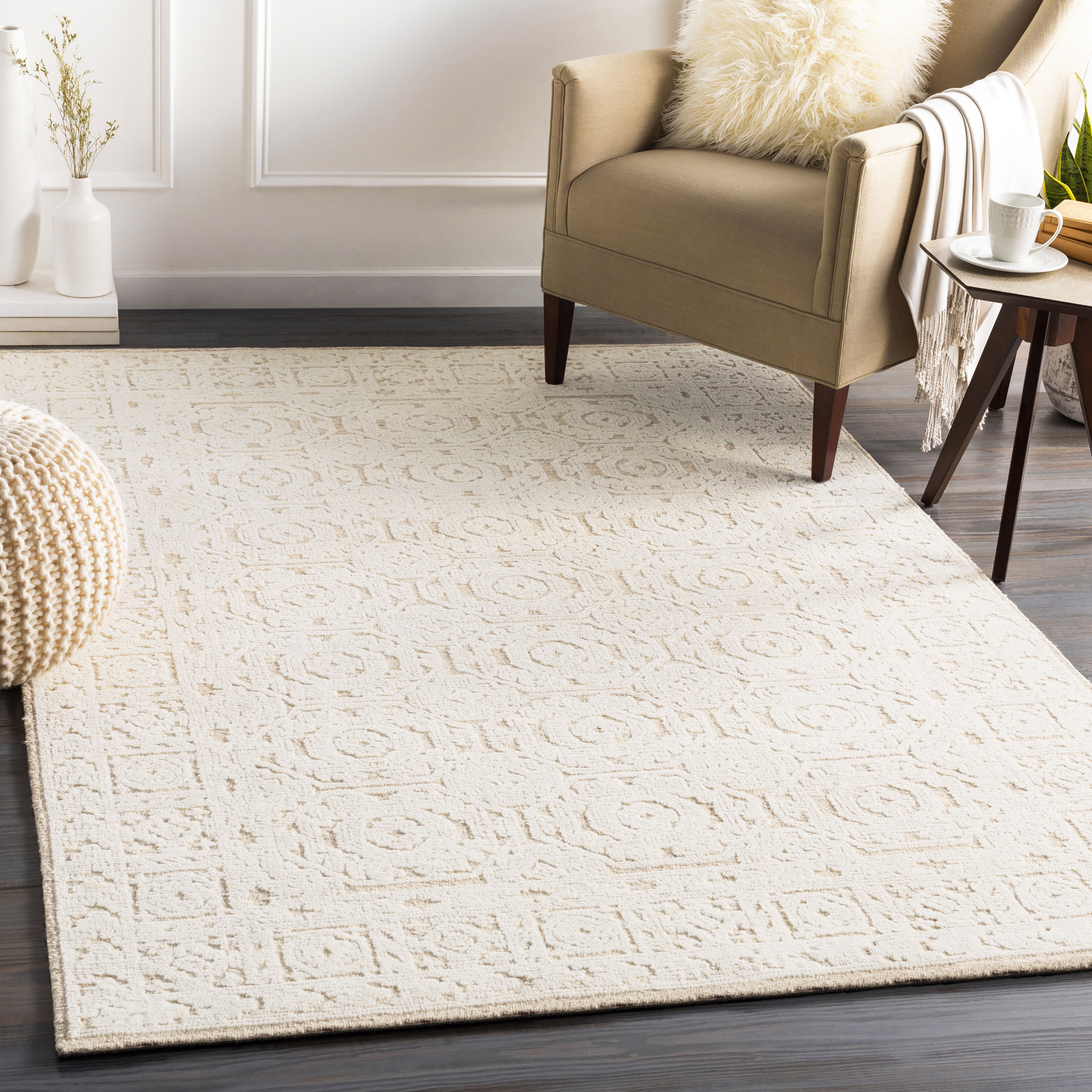 Ellen 90 X 60 inch Tan Rug, Rectangle