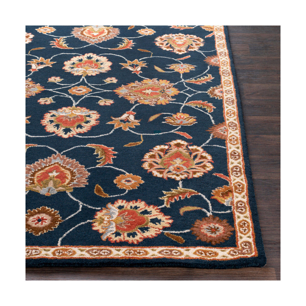 Edda 48 X 48 inch Navy/Khaki/Rust/Tan/Dark Brown Rugs, Wool