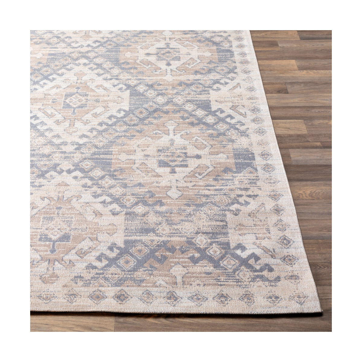 Javan 36 X 24 inch Medium Gray/Taupe/Khaki/White Rugs, Cotton