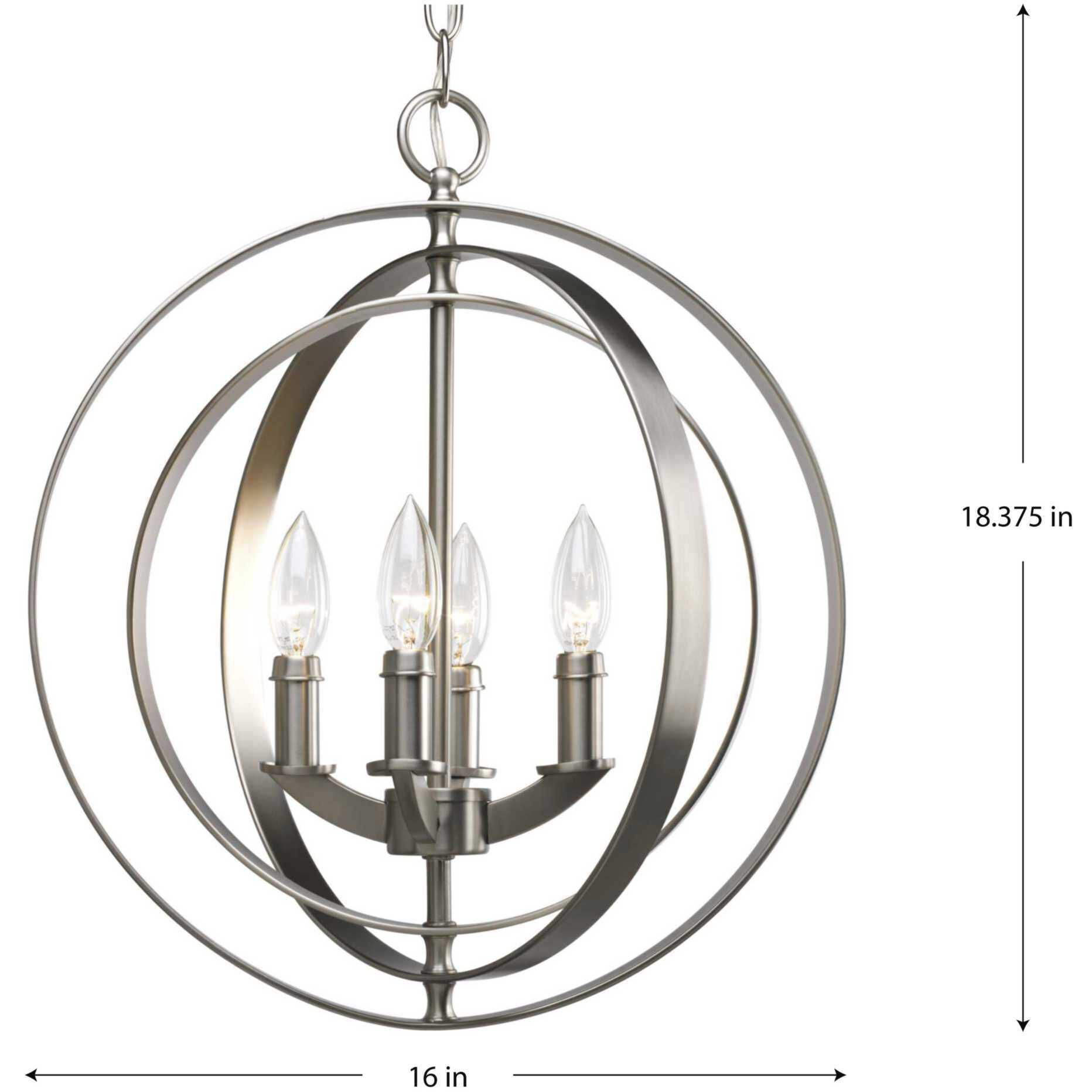 Buster 4 Light 16 inch Burnished Silver Foyer Pendant Ceiling Light