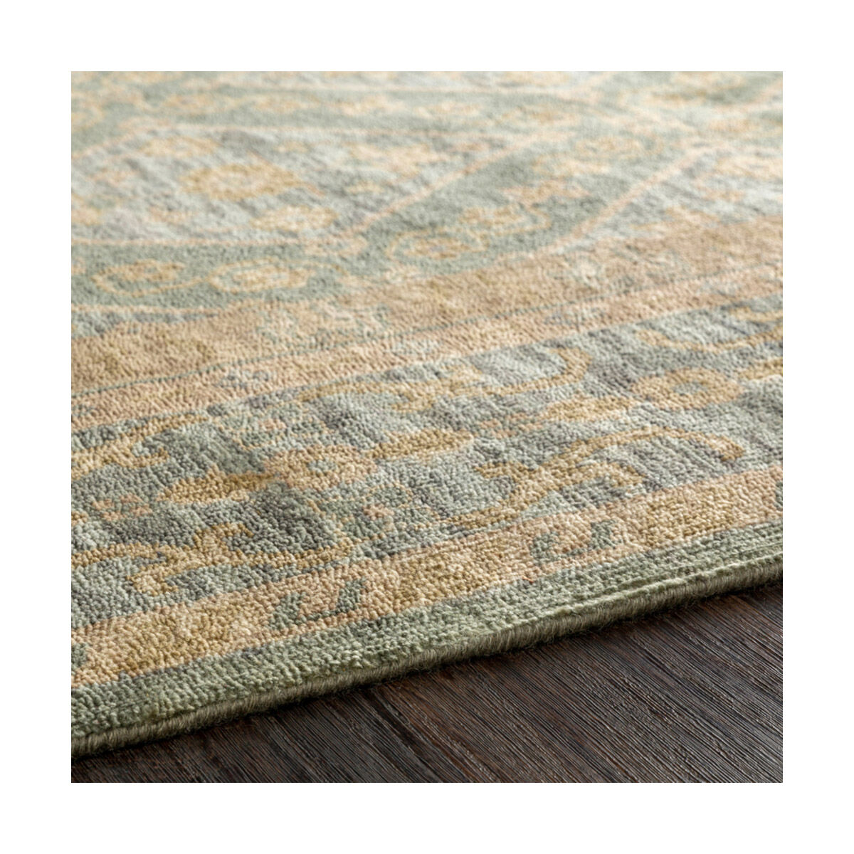 Douglas 36 X 24 inch Sage/Denim/Khaki/Camel Rugs, Wool