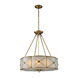 Rayburn 6 Light 23 inch Brushed Brass Chandelier Ceiling Light