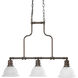 Beacher 3 Light 31.94 inch Antique Bronze Linear Chandelier Ceiling Light
