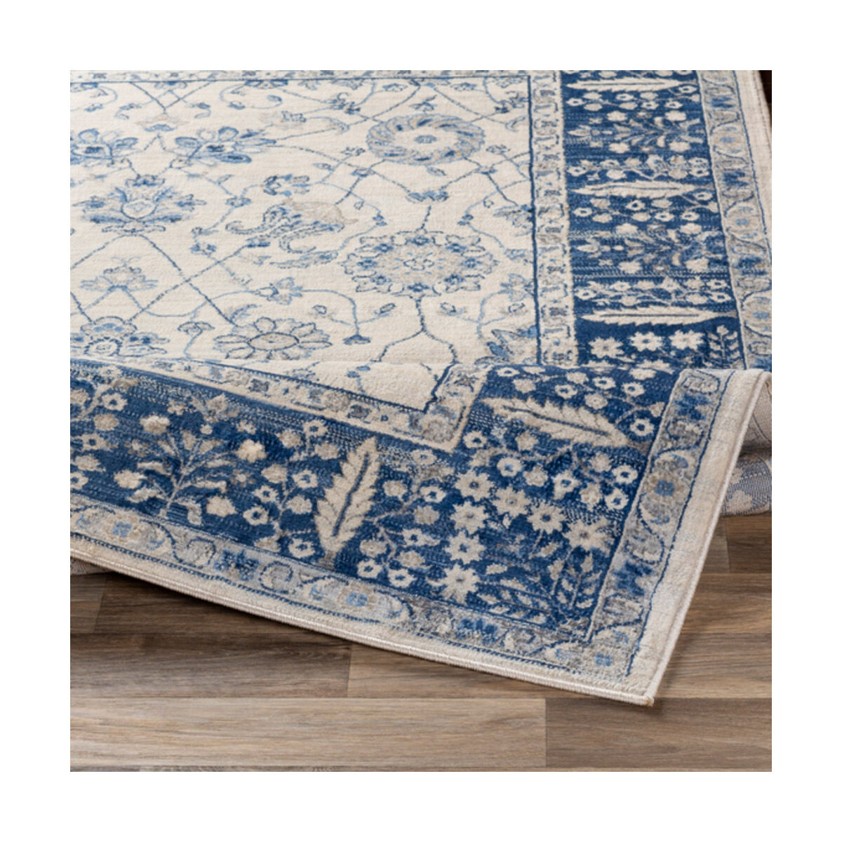 Creighton 36 X 24 inch Navy/Bright Blue/Cream/Silver Gray/Medium Gray Rugs