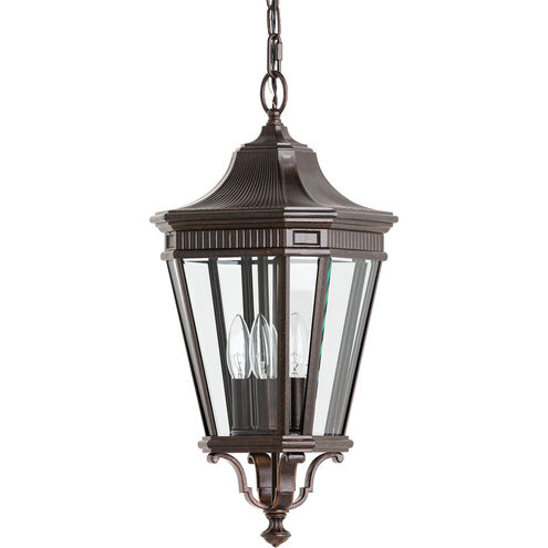 Quade 3 Light 9.5 inch Grecian Bronze Outdoor Hanging Lantern