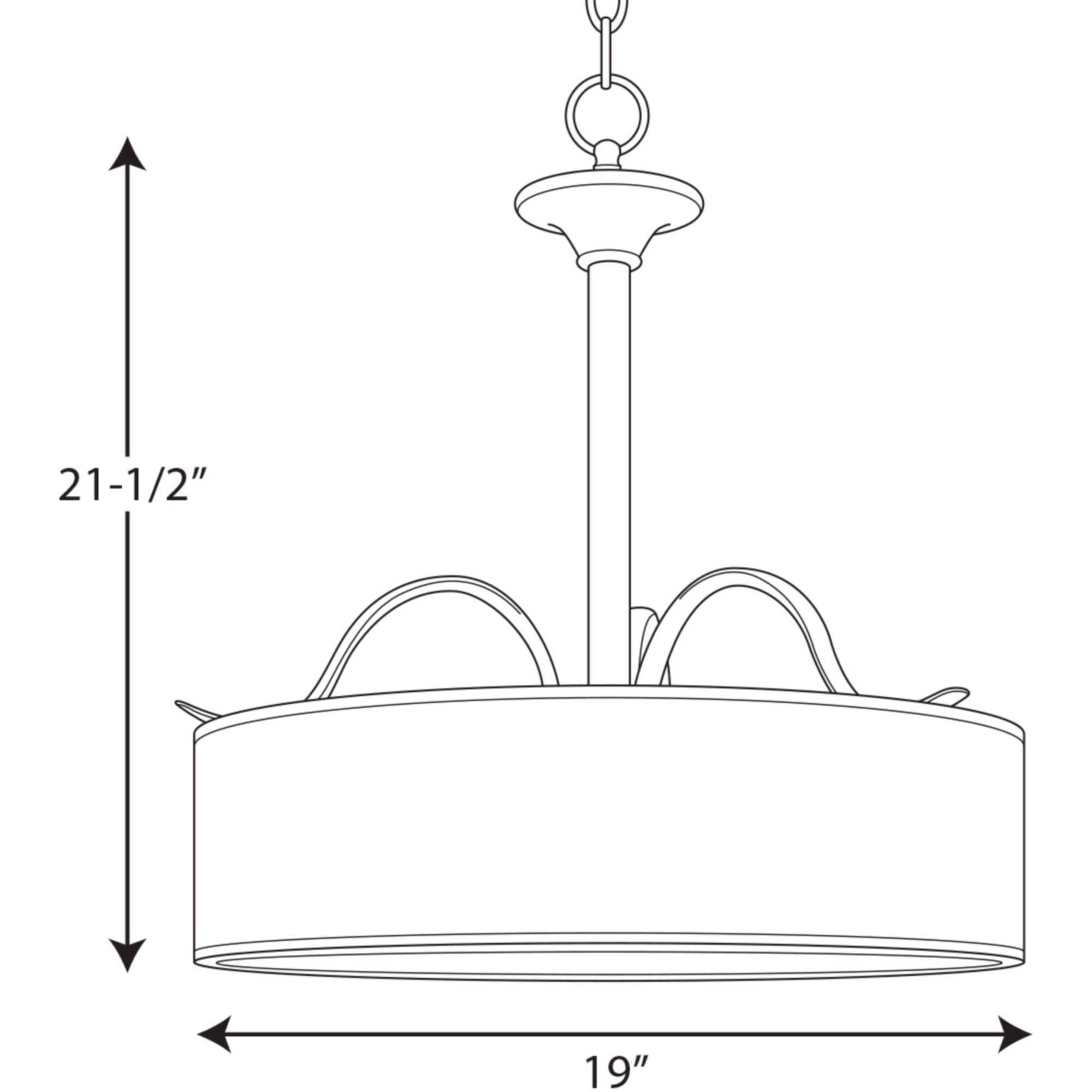 Mark 3 Light 19 inch Brushed Nickel Pendant Ceiling Light