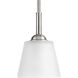 Jay 1 Light 5.88 inch Brushed Nickel Mini-Pendant Ceiling Light