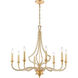 Harry 8 Light 32 inch Parisian Gold Leaf Chandelier Ceiling Light