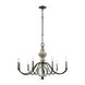 Ariana 9 Light 35 inch Aged Black Nickel with Weathered Birch Chandelier Ceiling Light