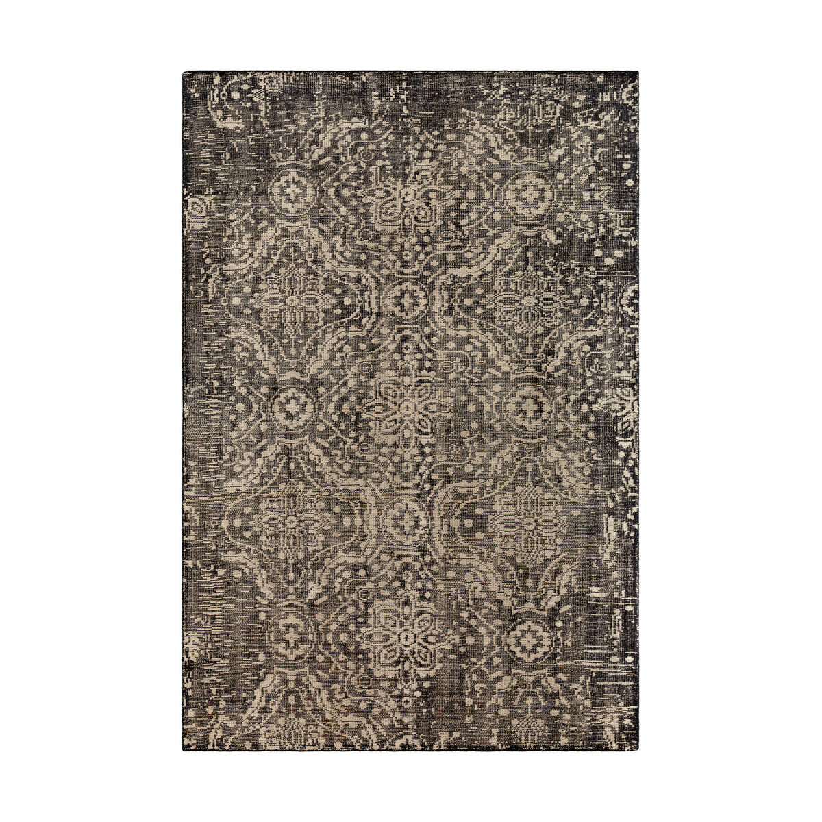 Vevina 108 X 72 inch Black/Ivory Rugs, Wool