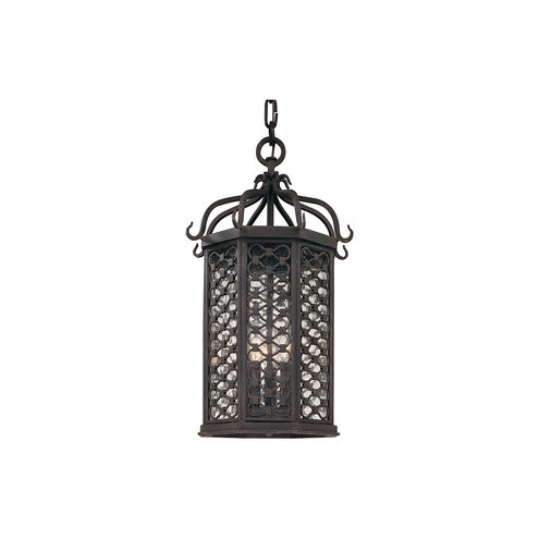 Priscilla 3 Light 12 inch Old Iron Outdoor Pendant
