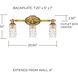 Dudley 3 Light 21 inch Antique Gold Vanity Light Wall Light