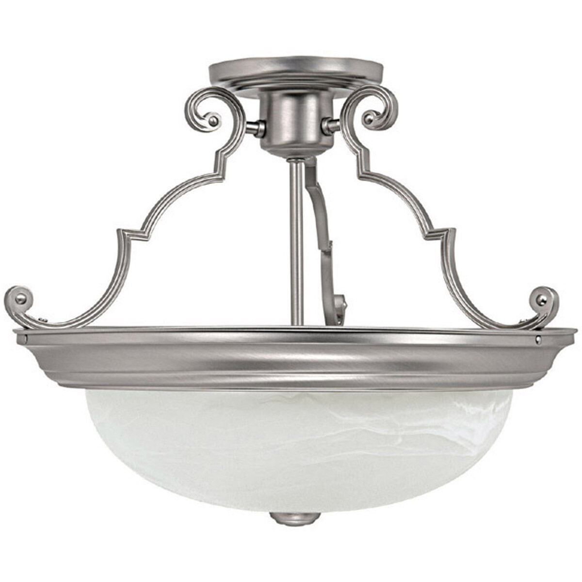 Booker 3 Light 16 inch Matte Nickel Semi-Flush Mount Ceiling Light