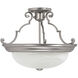 Booker 3 Light 16 inch Matte Nickel Semi-Flush Mount Ceiling Light