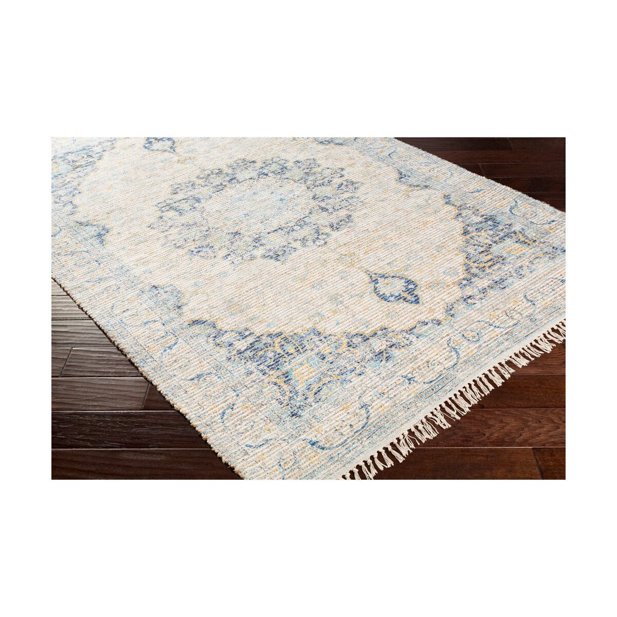 Nelson 90 X 60 inch Dark Blue/White/Khaki/Aqua/Saffron Rugs