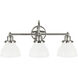 Felix 3 Light 24 inch Polished Nickel Vanity Light Wall Light