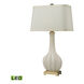 Major 34 inch 9.5 watt White with Aged Brass Table Lamp Portable Light