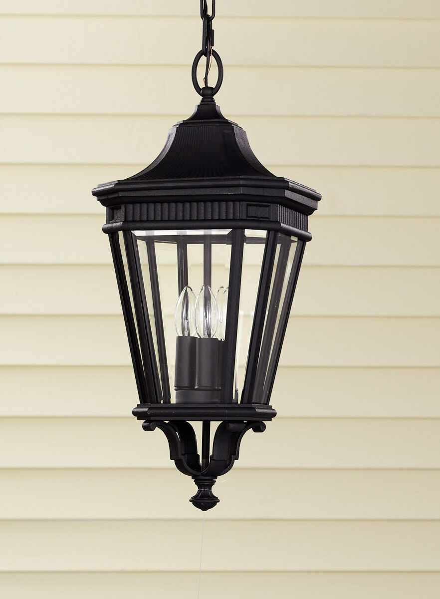 Quade 3 Light 9.5 inch Black Outdoor Hanging Lantern