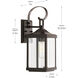 Caelum 1 Light 15 inch Antique Bronze Outdoor Wall Lantern, Small, Design Series