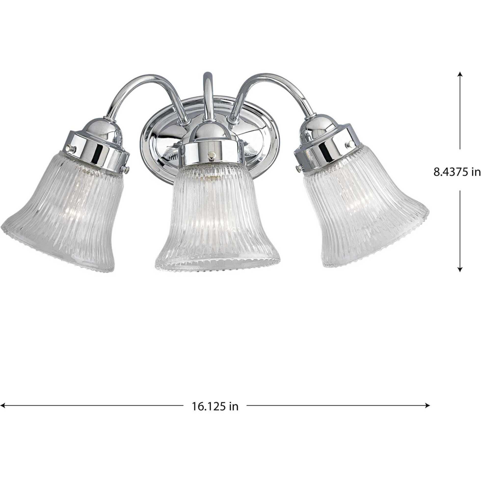 Clarence 3 Light 16.13 inch Polished Chrome Bath Vanity Wall Light