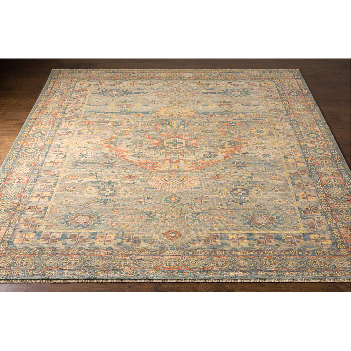Nero 102 X 66 inch Sky Blue Rug, Rectangle