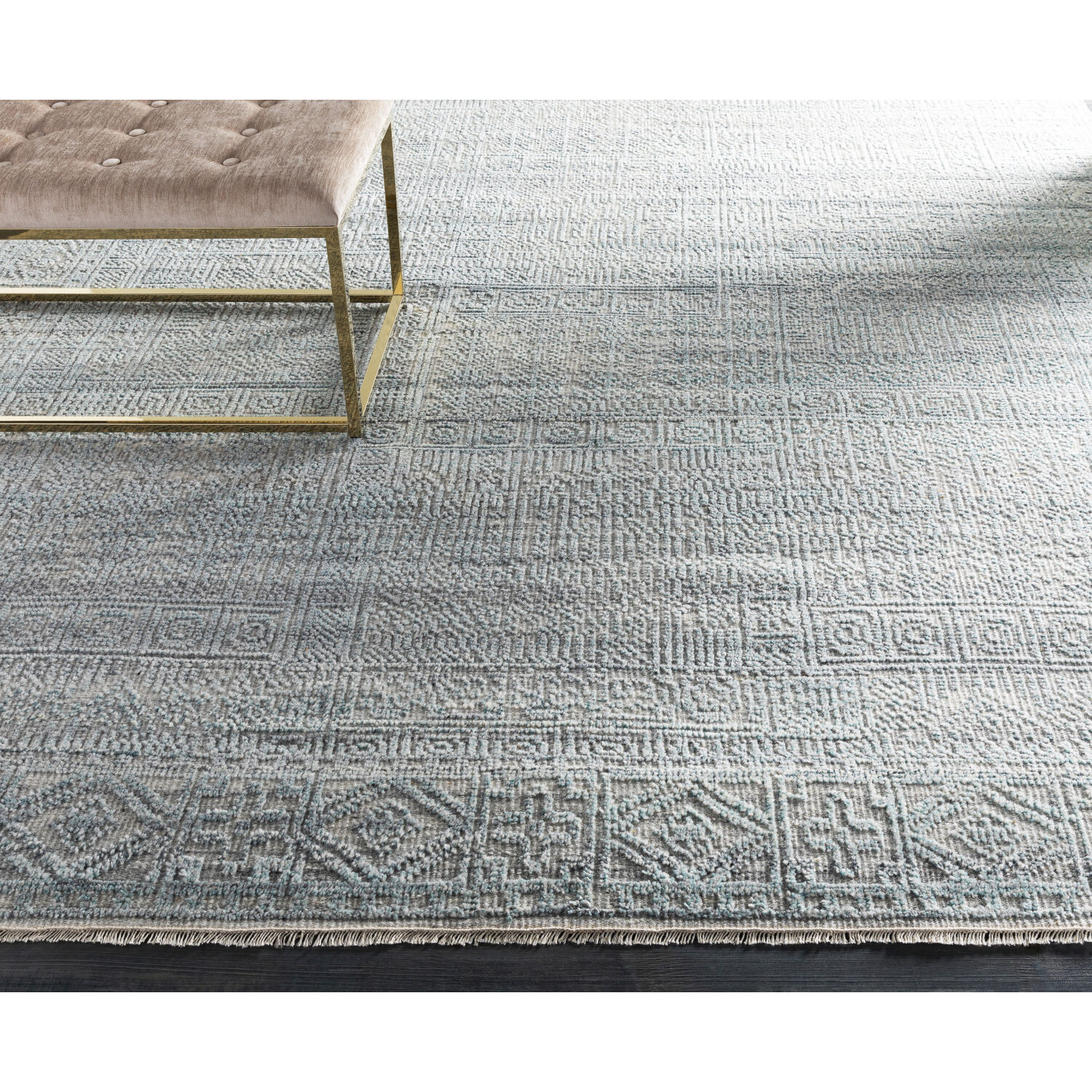 Hollis 72 X 48 inch Teal Rug, Rectangle