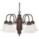 Booker 5 Light 21 inch Burnished Bronze Chandelier Ceiling Light