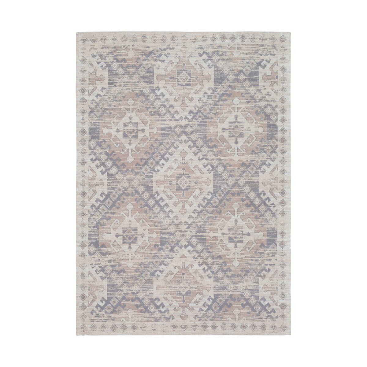 Javan 36 X 24 inch Medium Gray/Taupe/Khaki/White Rugs, Cotton