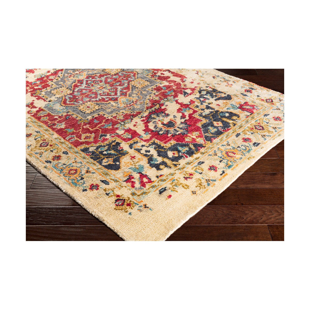 Dolores 132 X 96 inch Khaki/Dark Red/Wheat/Tan/Navy/Aqua/Medium Gray Rugs, Rectangle