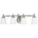 Juno 4 Light 33 inch Brushed Nickel Bath Vanity Wall Light, Delta