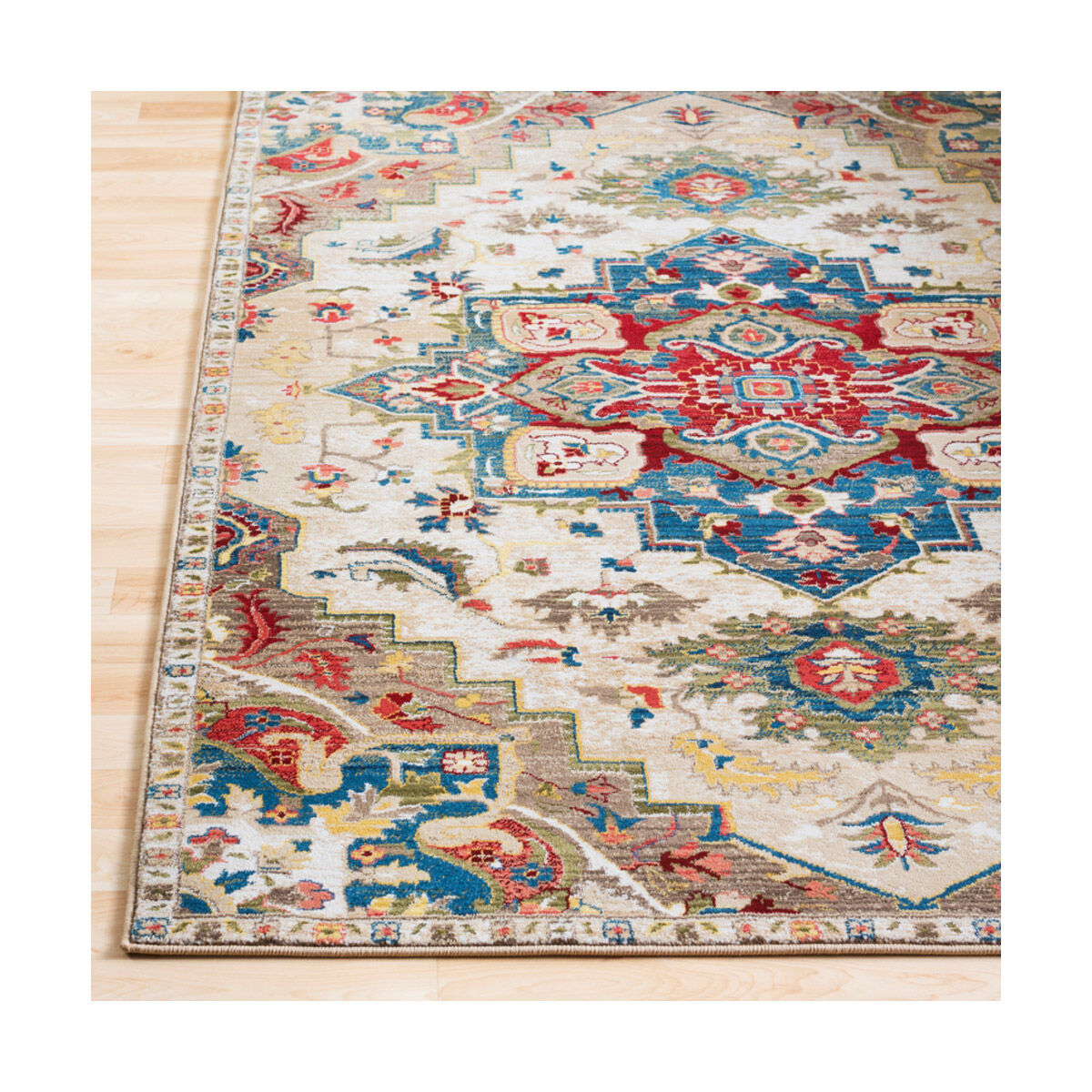 Hannibal 89 X 61 inch Navy/White/Khaki/Camel/Burnt Orange/Dark Red/Olive Rugs, Rectangle