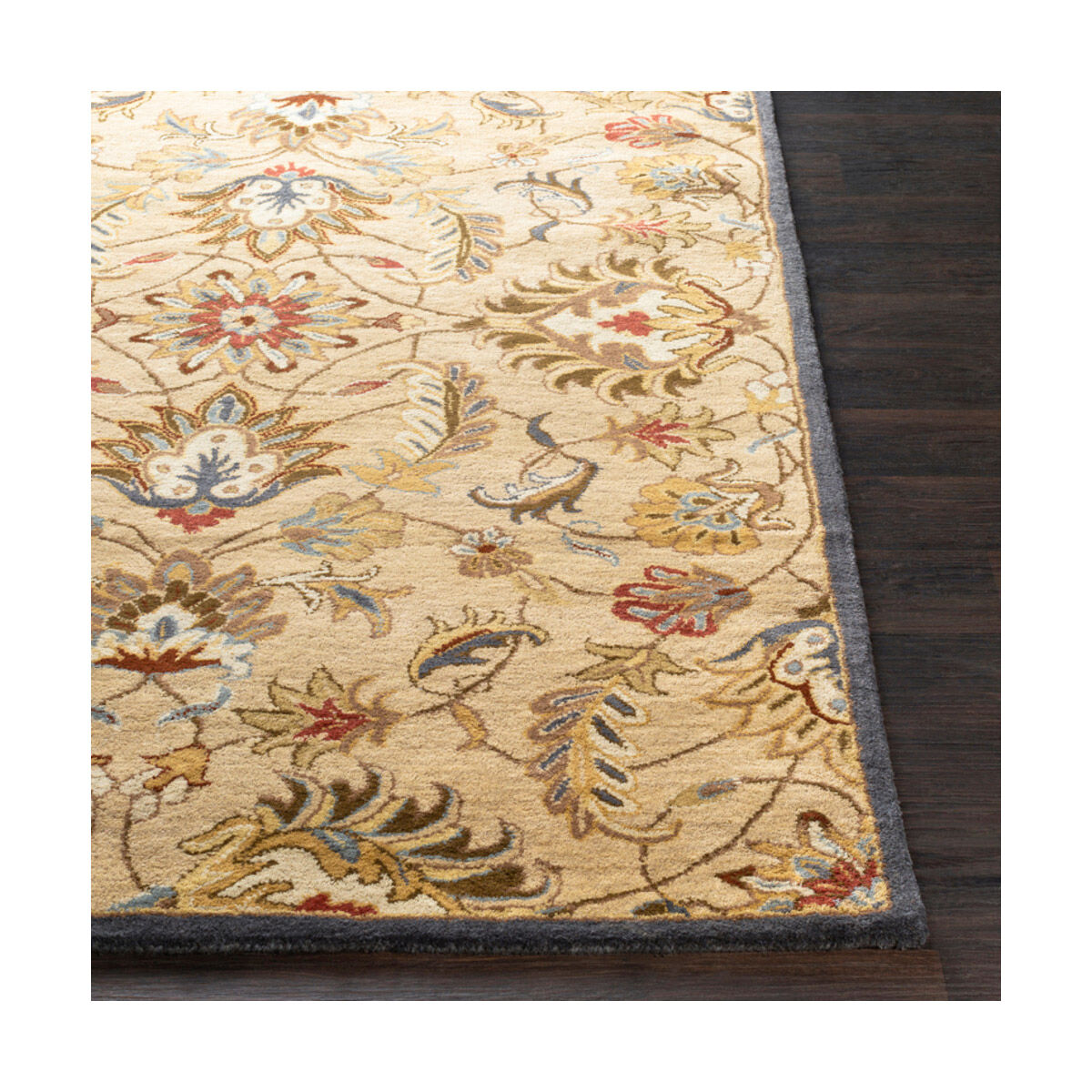 Edda 120 X 96 inch Butter/Tan/Burnt Orange/Camel/Charcoal Rugs, Wool