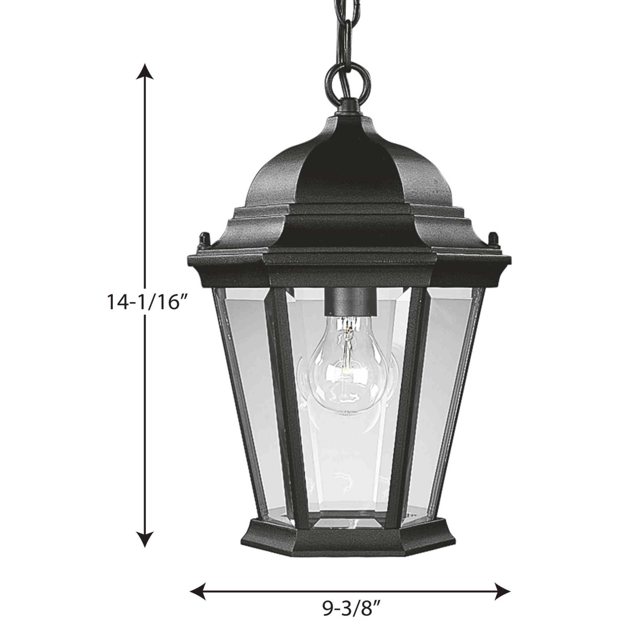 Dover 1 Light 9 inch Textured Black Outdoor Hanging Lantern