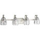 Kenley 4 Light 32 inch Silver Ridge Bath Vanity Wall Light