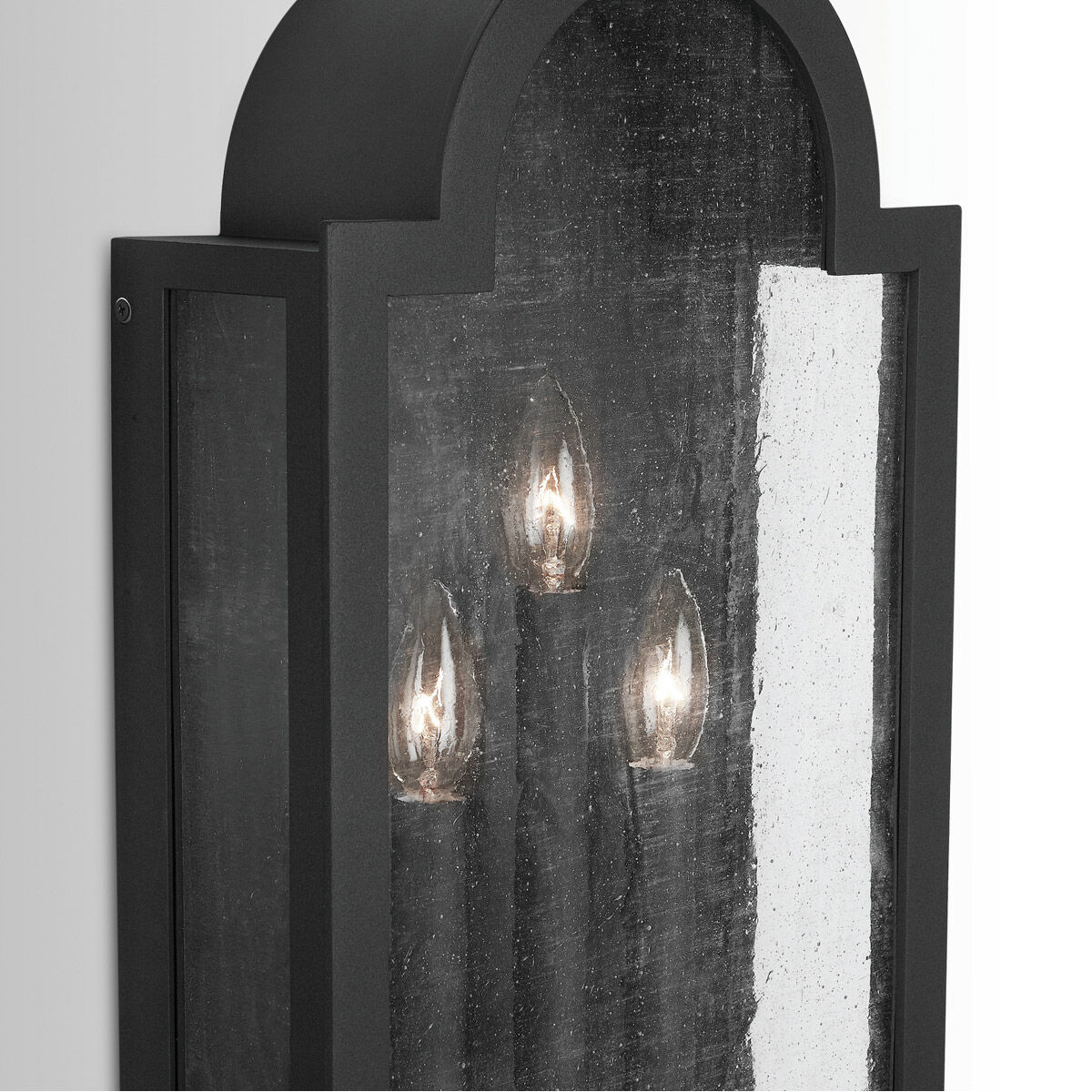 Lindsay 3 Light 25 inch Black Outdoor Wall Mount