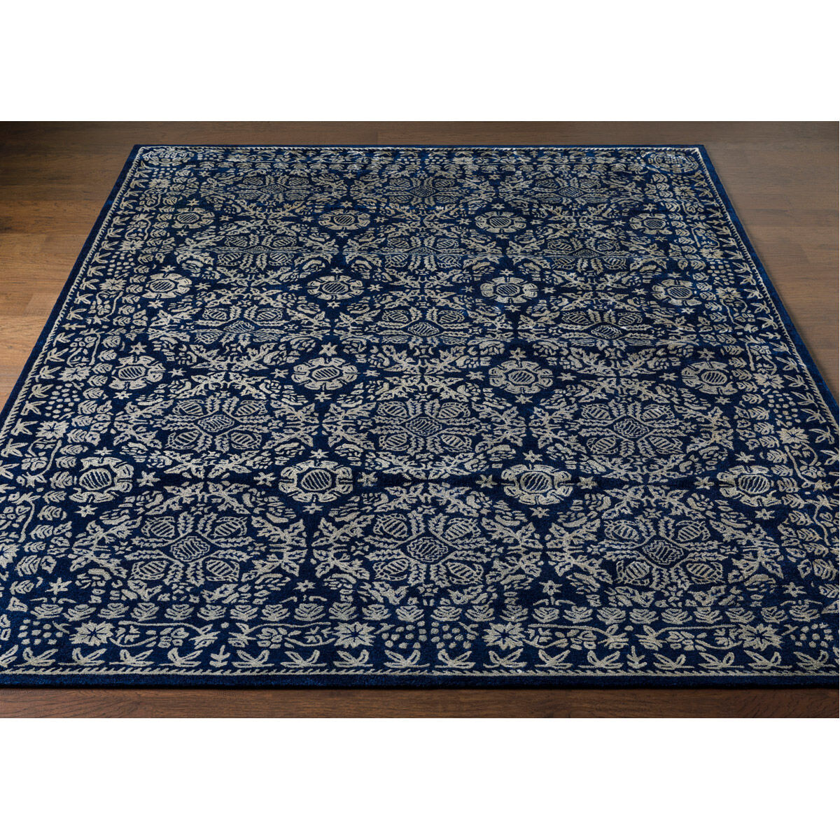 Hendrick 108 X 72 inch Dark Blue Rug, Rectangle