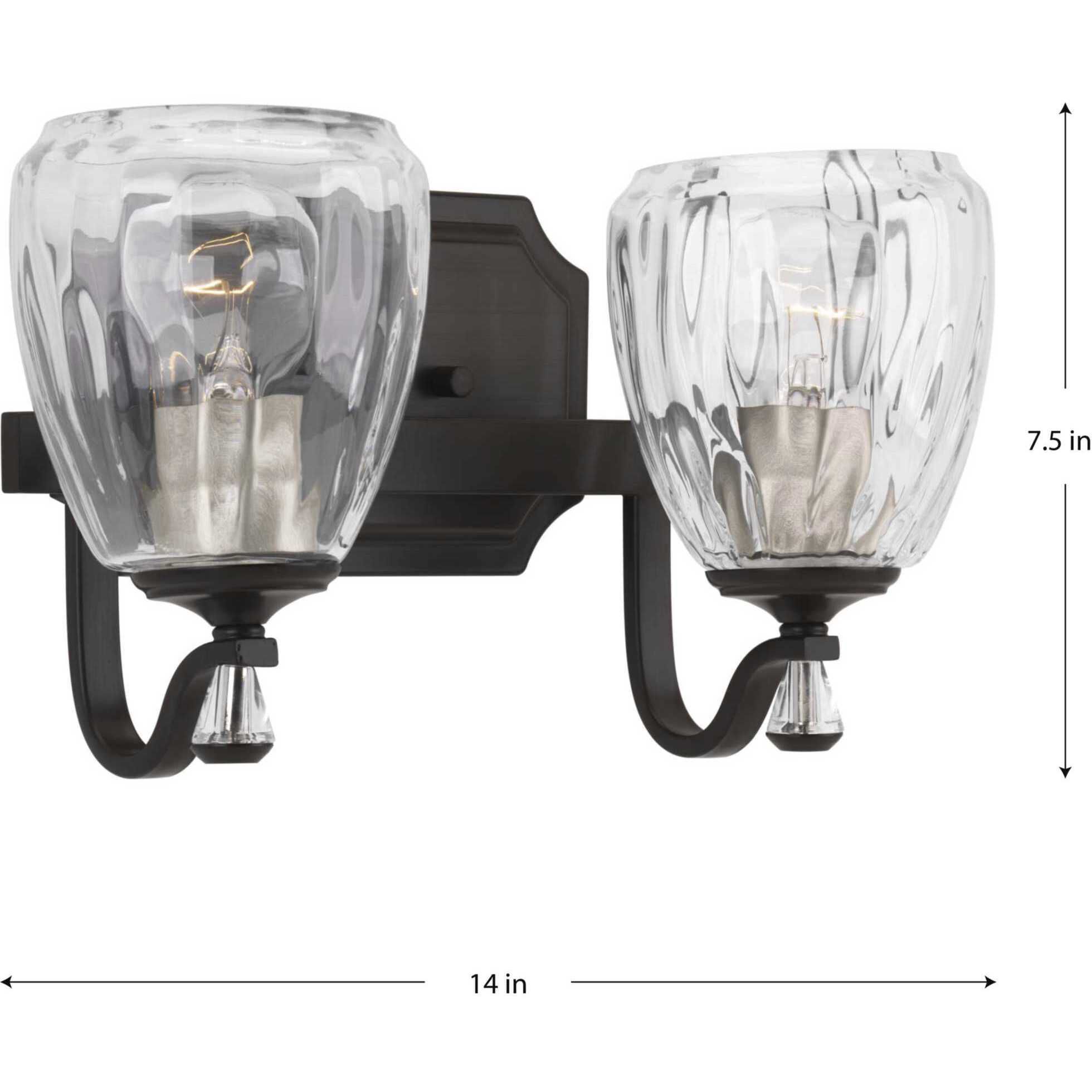 Kenley 2 Light 14 inch Antique Bronze Bath Vanity Wall Light